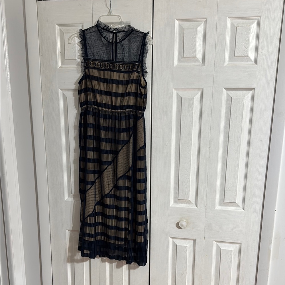 Anthropologie Black and Tan Sleeveless Maxi Sundress - Picture 4 of 10